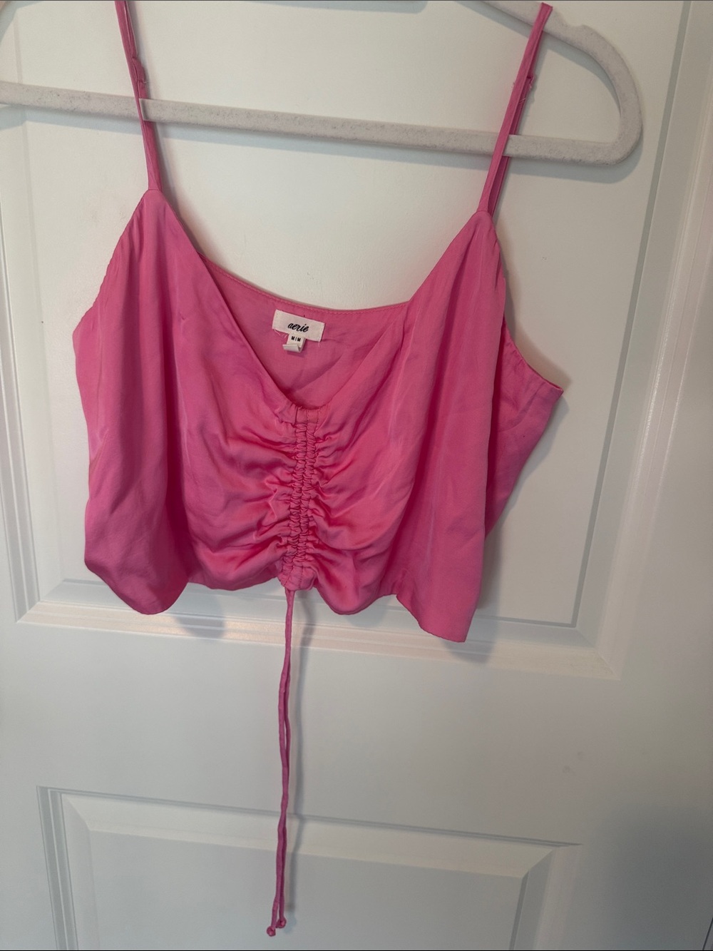 aerie Hot Pink Ruched Drawstring Cami